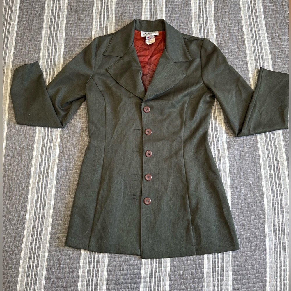 Vintage La Belle Olive Blazer with Rust Lining